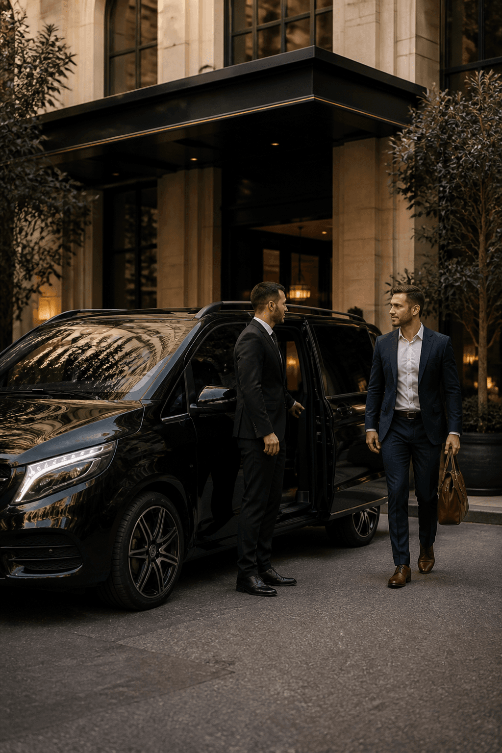 Mercedes-Benz V-Class arriving for corporate chauffeur travel in Sydney