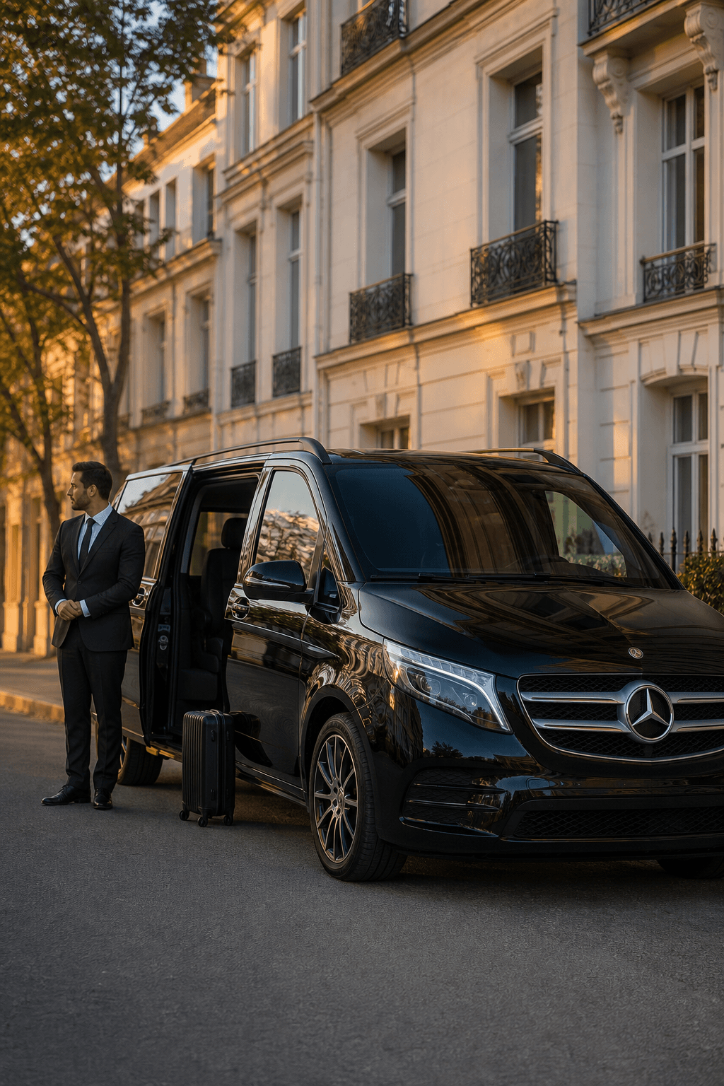 Black Mercedes-Benz V-Class used for private chauffeur hire in Sydney